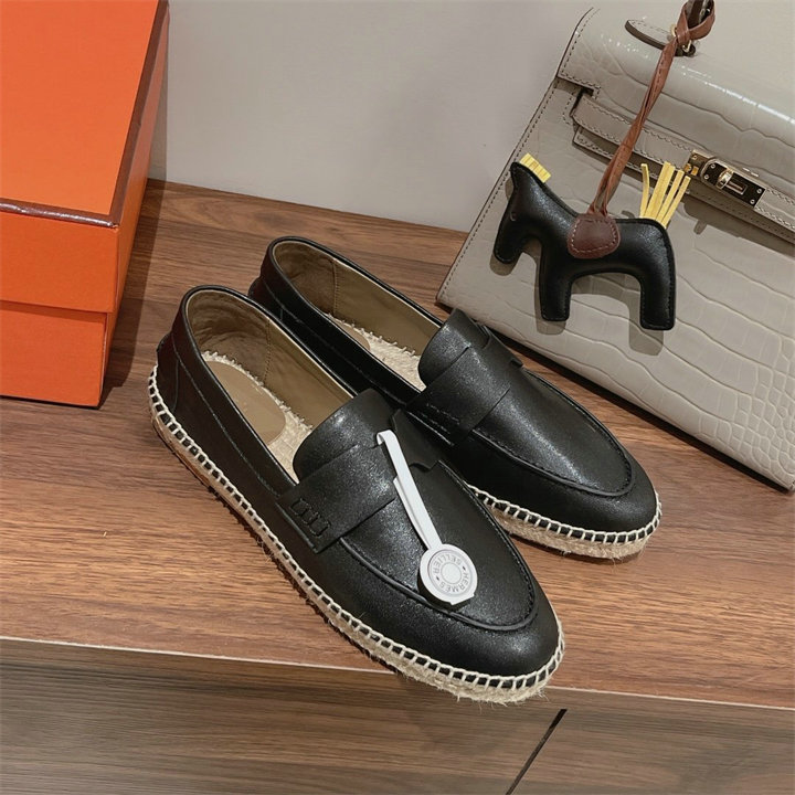 商品名称：エルメス HERMES 26-HEJ22018P　2022年最新入荷 トリップ エスパドリーユシューズ ローファー フラットシューズ ロープソール レディースシューズ カジュアルシューズ