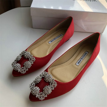 マノロ ブラニク MANOLO BLAHNIK 26-MBJ22006R　2022年最新入荷 ウィメンズ パンプス ハンギシ ビジュー フラットシューズ レディースシューズ