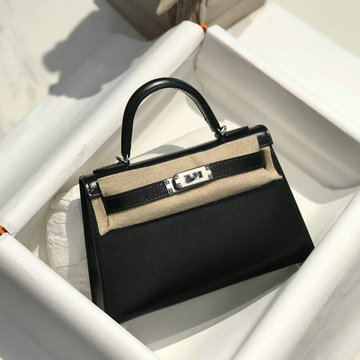 エルメスHERMES 063-HKL19NPYBK　2022最新入荷 ミニ ケリー トップハンドルバッグ トートバッグ ハンドバッグ 2way 斜め掛け ショルダーバッグ レディースかばん