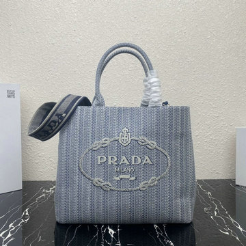 プラダ PRADA GH-PD1BA342LS　2022年最新入荷 エンブロイダリー ハンドバッグ トートバッグ 2way 斜め掛け ショルダーバッグ レディースかばん