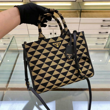 商品名称：プラダ PRADA GH-PD1BA354XWBK　2022年最新入荷 シンボル ジャカードファブリック スモールハンドバッグ トートバッグ 2way 斜め掛け ショルダーバッグ