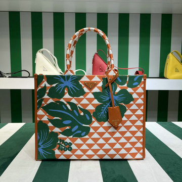 商品名称：プラダ PRADA GH-PD1BA356BHCS　2022年最新入荷 シンボル ジャカードファブリック ラージハンドバッグ トートバッグ トップハンドルバッグ レディースかばん