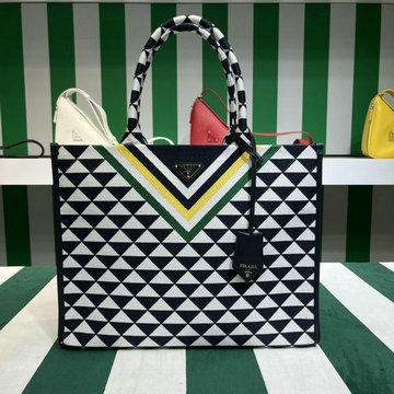 商品名称：プラダ PRADA GH-PD1BA356BTBK　2022年最新入荷 シンボル ジャカードファブリック ラージハンドバッグ トートバッグ トップハンドルバッグ レディースかばん
