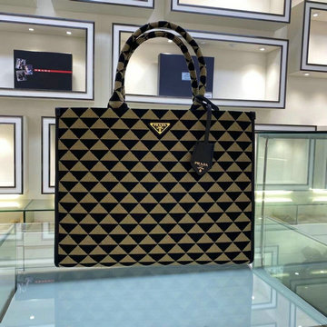 商品名称：プラダ PRADA GH-PD1BA356XWBK　2022年最新入荷 シンボル ジャカードファブリック ラージハンドバッグ トートバッグ トップハンドルバッグ レディースかばん