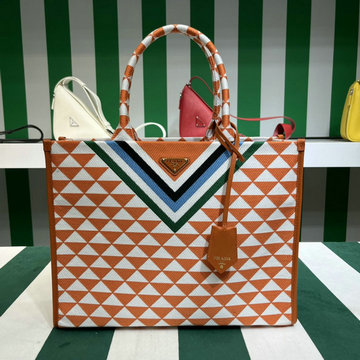 商品名称：プラダ PRADA GH-PD1BA356BTCS　2022年最新入荷 シンボル ジャカードファブリック ラージハンドバッグ トートバッグ トップハンドルバッグ レディースかばん