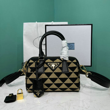 プラダ PRADA GH-PD1BA846BK　2022年最新入荷 ジャカードファブリック スモールバッグ 肩掛け ショルダーバッグ トートバッグ ハンドバッグ レディースかばん