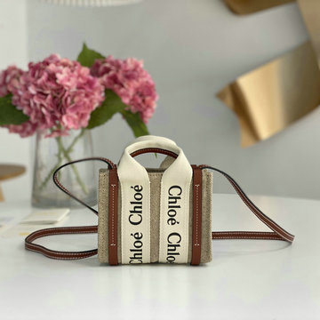 クロエ CHLOE GH-CLE7667BZS　2022年最新入荷 Woody ナノ トートバッグ ハンドバッグ 2way 斜め掛け ショルダーバッグ クロスボディバッグ