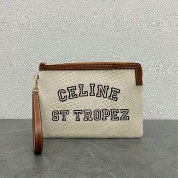 セリーヌ CELINE XX-CE100672ZZS　2022年最新入荷 ストラップ付き スモールポーチ 手持ちかばん クラッチバッグ ビジネスバッグ キャンパス