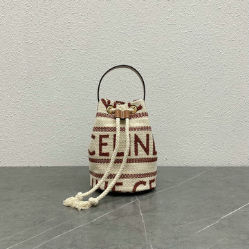 商品名称：セリーヌ CELINE XX-CE196532BZS　2022年最新入荷 ティーン ドローストリング トートバッグ バスゲットバッグ 斜め掛け ショルダーバッグ テキスタイル