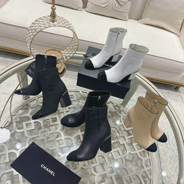 商品名称：シャネル CHANEL 26-CHJ22051　2022年秋冬最新入荷 ショートブーツ ミドルヒールシューズ スクエアヒール レディースシューズ カジュアルシューズ カーフレザー