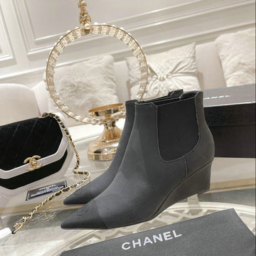 商品名称：シャネル CHANEL 26-CHJ22054W　2022年秋冬最新入荷 ウィメンズ ウェッジソール アンクルブーツ ミドルヒールシューズ レディースシューズ カーフレザー
