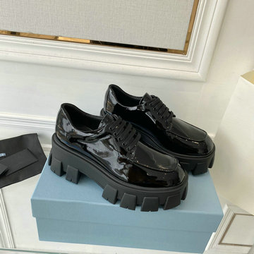 プラダ PRADA 26-PDJ22008　2022年秋冬最新入荷 ローファー 厚底シューズ プラットフォーム レディースシューズ 靴