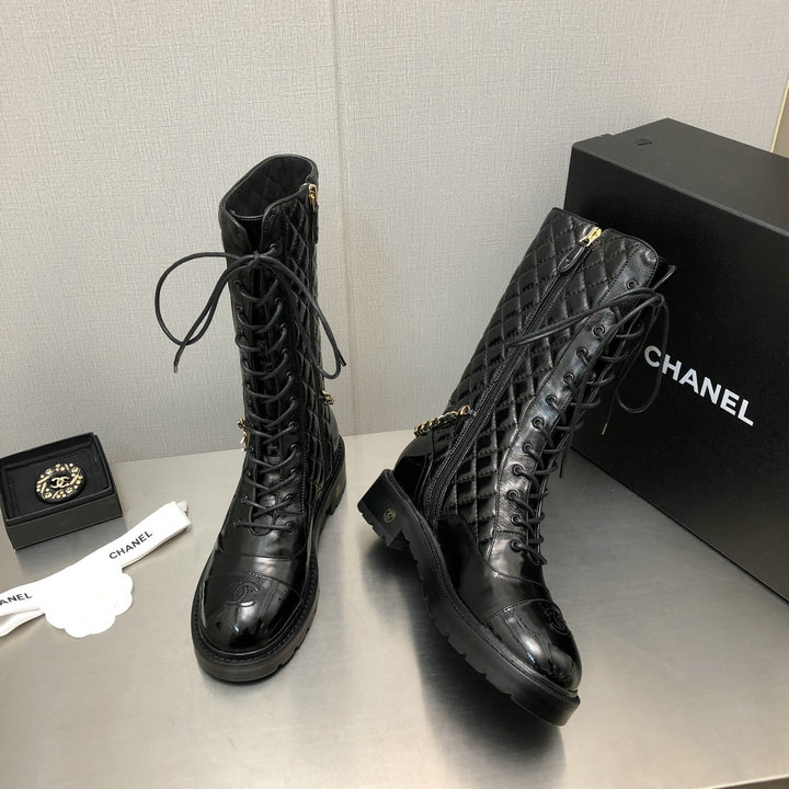 シャネル CHANEL 26-CHJ22066Q　2022年秋冬最新入荷 ウィメンズ マーティンブーツ ショートブーツ ローヒールシューズ レディースシューズ レースアップ