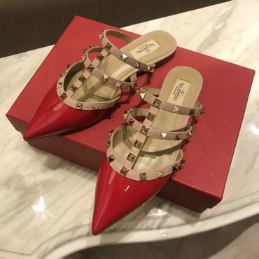 ヴァレンティノ Valentino 26-VTJ22028R　2022年最新入荷 ロックスタッズ スリングバック パンプス ローヒールサンダル ピンヒール レディースシューズ 靴