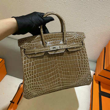 エルメス HERMES 063-HBK25ENYKF　2022最新入荷 バーキンバッグ トップハンドルバッグ トートバッグ ハンドバッグ レディースかばん クロコ革