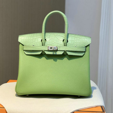 エルメス HERMES 063-HBK25TEGQYNG　2022最新入荷 バーキンバッグ トップハンドルバッグ トートバッグ ハンドバッグ レディースかばん TOGO革＋クロコ革