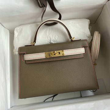 エルメス HERMES 063-HKL19SBPCJDH　2022最新入荷 ミニ ケリー トップハンドルバッグ トートバッグ ハンドバッグ 2way 斜め掛け ショルダーバッグ エプソン