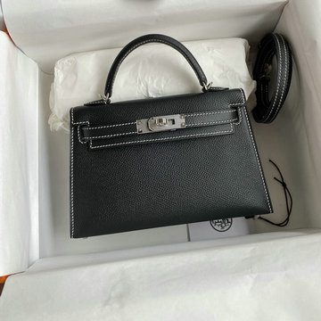 エルメス HERMES 063-HKL19SBPCYBK　2022最新入荷 ミニ ケリー トップハンドルバッグ トートバッグ ハンドバッグ 2way 斜め掛け ショルダーバッグ エプソン