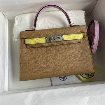 エルメス HERMES 063-HKL19SBPSYJZ　2022最新入荷 ミニ ケリー トップハンドルバッグ トートバッグ ハンドバッグ 2way 斜め掛け ショルダーバッグ エプソン