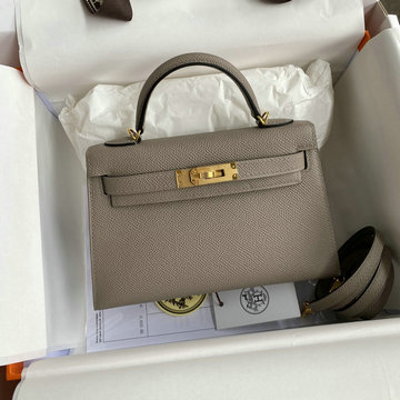 エルメス HERMES 063-HKL19SBQJLQ　2022最新入荷 ミニ ケリー トップハンドルバッグ トートバッグ ハンドバッグ 2way 斜め掛け ショルダーバッグ エプソン