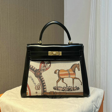 エルメス HERMES 063-HKL28BXPBYBK　2022最新入荷 ケリー トップハンドルバッグ トートバッグ ハンドバッグ 2way 斜め掛け ショルダーバッグ レディースかばん BOX革