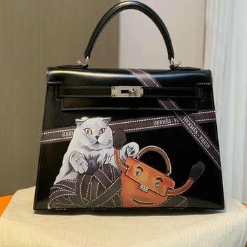 エルメス HERMES 063-HKL28BYYBK　2022最新入荷 ケリー トップハンドルバッグ トートバッグ ハンドバッグ 2way 斜め掛け ショルダーバッグ レディースかばん BOX革