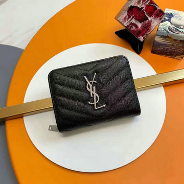 イヴサンローラン Saint laurent YSL 99-YSLS19001YK　2019年最新入荷ジップウォレット ファスナー短財布 コインケース付き カードケース付き