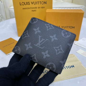 ルイヴィトン LOUISVUITTON 057-M61695　2020年最新入荷 ポルトフォイユ ミュルティプル 二つ折り短財布 ショートウォレット カードポケット モノグラムエクリプス