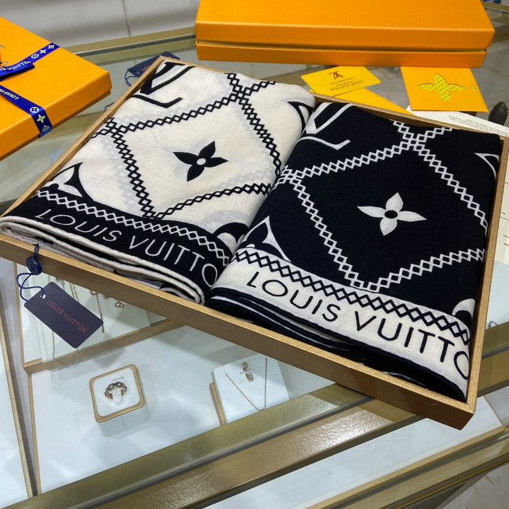 ルイヴィトン LOUISVUITTON AN-WJLV22059　2022年最新入荷 M77455 M77456 カレ クロワジヨン ショール ロングスカーフ マフラー ストール カシミヤ