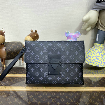 ルイヴィトン LOUISVUITTON 057-M82598K 2023年最新入荷 S ロック 4A クラッチバッグ ストラップ付き 手持ちかばん ポーチ モノグラム エクリプス