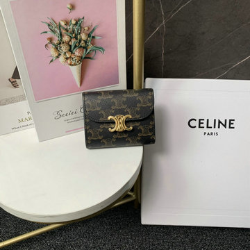 セリーヌ CELINE 025-CE10D782BKF 2023年最新入荷 スモール トリフォールドウォレット 三つ折り短財布 ショートウォレット 札入れ カード入れ コイン入れ