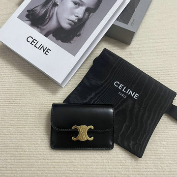 商品名称：セリーヌ CELINE 025-CE10I583PBK 2023年最新入荷 トリオンフフラップ付きカードホルダー 二つ折り短財布 ショートウォレット 名刺れ カードケース