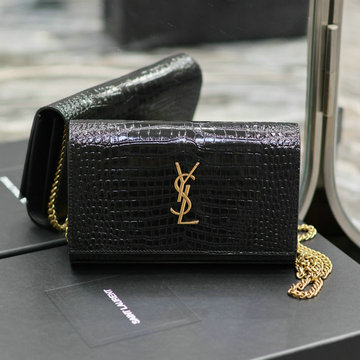 イヴサンローラン Saint laurent YSL 025-YSL743364EBK 2023年最新入荷 カサンドラ マテラッセ カレ チェーンウォレット 斜め掛け ショルダーバッグ