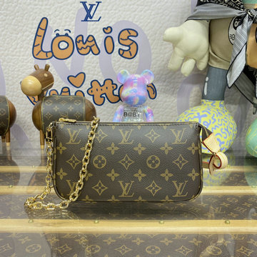 ルイヴィトン LOUISVUITTON 057-M82766 2023年最新入荷 ポシェット アクセソワール チェーンポーチ クラッチバッグ ショルダーバッグ モノグラム キャンバス