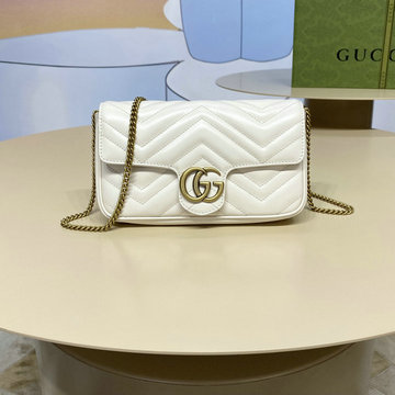 グッチ GUCCI 057-GG751526PBS 2023年最新入荷 GGマーモント ミニバッグ チェーンポーチ 斜め掛け ショルダーバッグ クロスボディバッグ フラップバッグ
