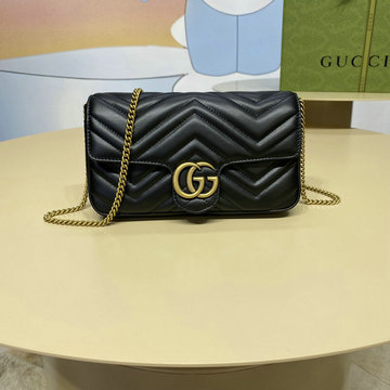 商品名称：グッチ GUCCI 057-GG751526PBK 2023年最新入荷 GGマーモント ミニバッグ チェーンポーチ 斜め掛け ショルダーバッグ クロスボディバッグ フラップバッグ