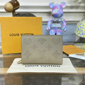 ルイヴィトン LOUISVUITTON 057-M80817 2023年最新入荷 ポルトフォイユ クレア 二つ折り短財布 カードポケット マヒナ レザー