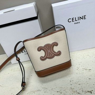 セリーヌ CELINE 99-CE10L433BBS 2023年最新入荷 スモール バケットバッグ キュイル トリオンフ 斜め掛け ショルダーバッグ クロスボディバッグ レディースかばん