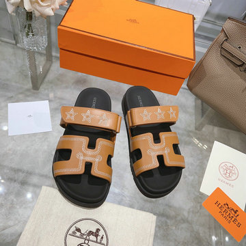 エルメス HERMES 99-HEJ23002 2023年最新入荷 スライドサンダル ウール フラットフォーム ミュール スリッパ カーフレザー 男女兼用