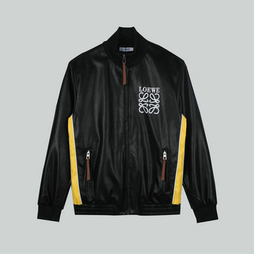 ロエベ LOEWE MS-WTLE23001  2023年秋冬最新入荷 ロングスリーブ レザー ジャケット ファスナー開閉式 トップスコート 長袖 アウターコート