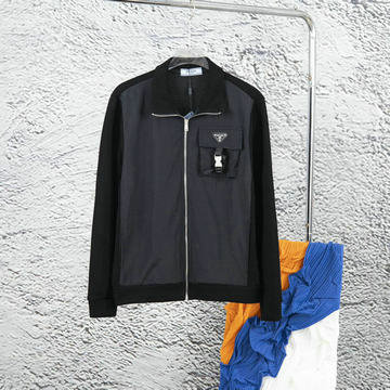 プラダ PRADA MS-WTPD23005 2023年秋冬最新入荷 ロングスリーブ ボンバージャケット ファスナー開閉式 ジャケット トップスコート 長袖 アウターコート 男女兼用