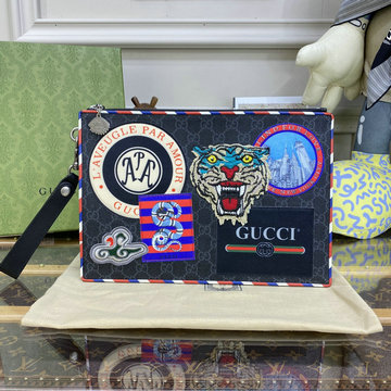 商品名称：グッチ GUCCI 057-GG473915BBK 2023年最新入荷 手持ちかばん クラッチバッグ プリント キャンパス レザー