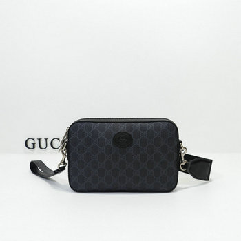 商品名称：グッチ GUCCI 057-GG703468BBK 2023年最新入荷 インターロッキングG付き 斜め掛け ショルダーバッグ クロスボディバッグ ウェストバッグ