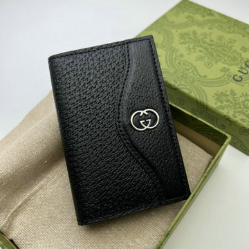 グッチ GUCCI 057-GG735000ZBK 2023年最新入荷 カードケース フラップ短財布 ショートウォレット 名刺入れ