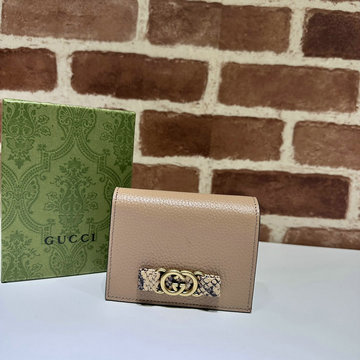 商品名称：グッチ GUCCI 057-GG746059LF 2023年最新入荷 インターロッキングG パイソン ボウ付き ウォレット 二つ折り短財布 ショートウォレット カード入れ 名刺入れ