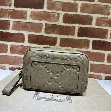 グッチ GUCCI 057-GG760224KQ 2023年最新入荷 ジャンボGG ジップポーチ ストラップ付き 手持ちかばん クラッチバッグ ビジネスバッグ