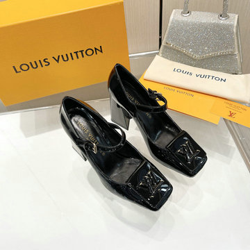 ルイヴィトン LOUISVUITTON 26-LVJ23037 2023年秋冬最新入荷 ハイヒールシューズ スクエアヒール パンプス ウィメンズシューズ レディースシューズ