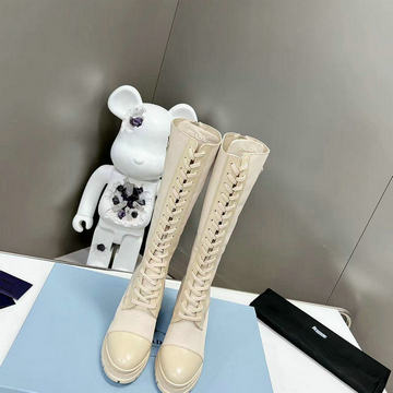 プラダ PRADA 26-PDJ23031 2023年秋冬最新入荷 ロングブーツ マーティンブーツ ハイヒールシューズ スクエアヒール レディースシューズ カジュアルブーツ