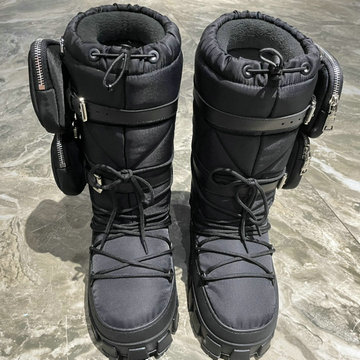 商品名称：プラダ PRADA 26-PDJ23032Q 2023年秋冬最新入荷 ミドルブーツ スノーブーツ フラットフォーム カジュアルシューズ レディースシューズ 暖かい 防寒