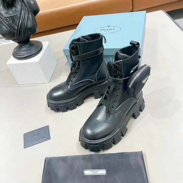 商品名称：プラダ PRADA 26-PDJ23024D 2023年秋冬最新入荷 マーティンブーツ ショートブーツ 厚底 レースアップシューズ レディースシューズ